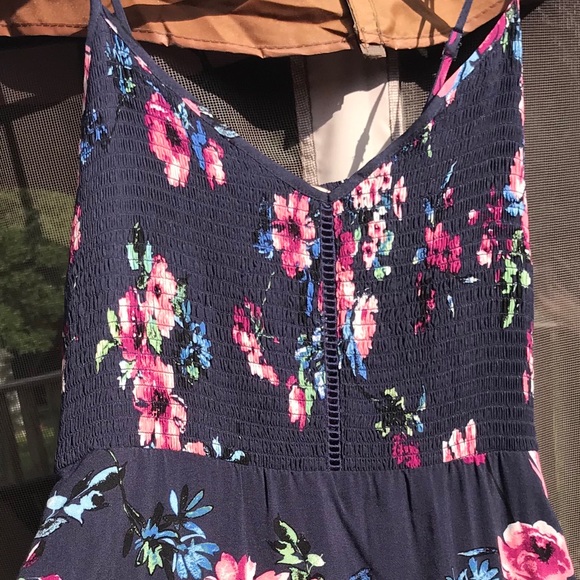 Band of Gypsies Dresses & Skirts - Band of Gypsies Navy Floral maxi-pockets-eyelet